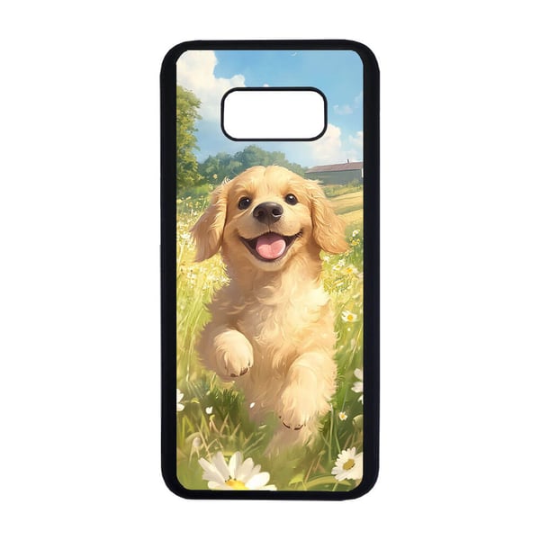 Til Samsung Galaxy S8+: Tegneserie Golden Retriever Hund, mobildeksel med unikt motiv, beskyttende cover