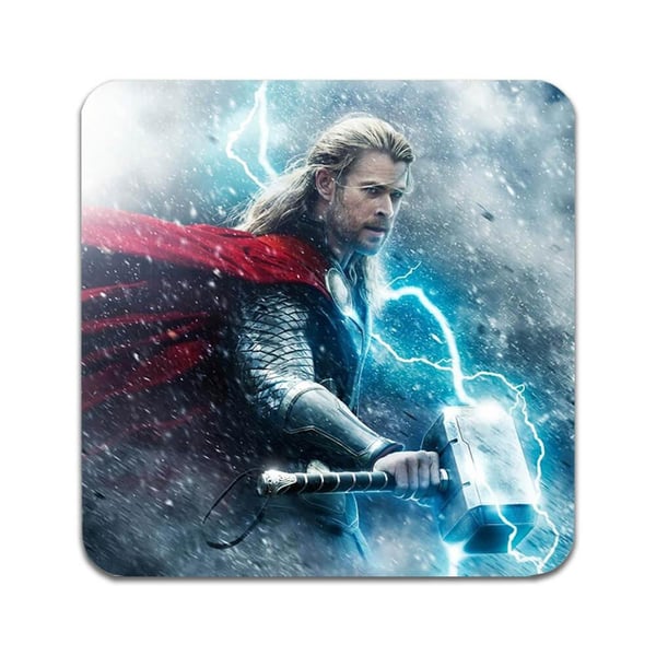Glassunderlag (2-pakning): Thor, stilrene underlag med unike og livlige motiver