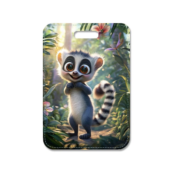 Taskevedhæng: Yndig Tegnefilm Lemur, stilrent taskepynt med levende og unikt design, perfekt til håndtasken eller rygsækken