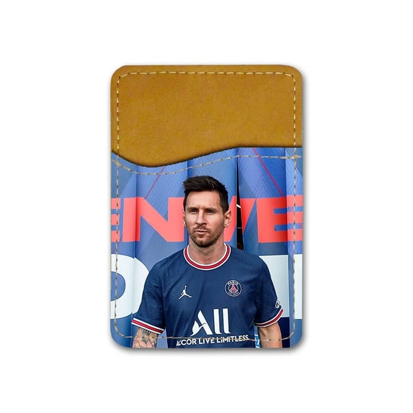 Itseliimautuva korttipidike puhelimeen (Universaali): Lionel Messi 2021 PSG, tyylikäs korttitasku eloisalla ja uniikilla kuviolla