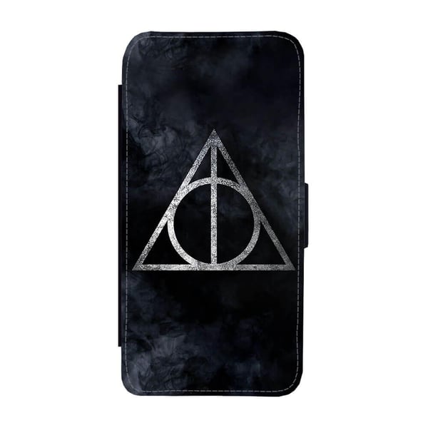 Til Samsung Galaxy S8+: Harry Potter The Deathly Hallows, flipdeksel med unikt motiv, mobiletui med stativfunksjon