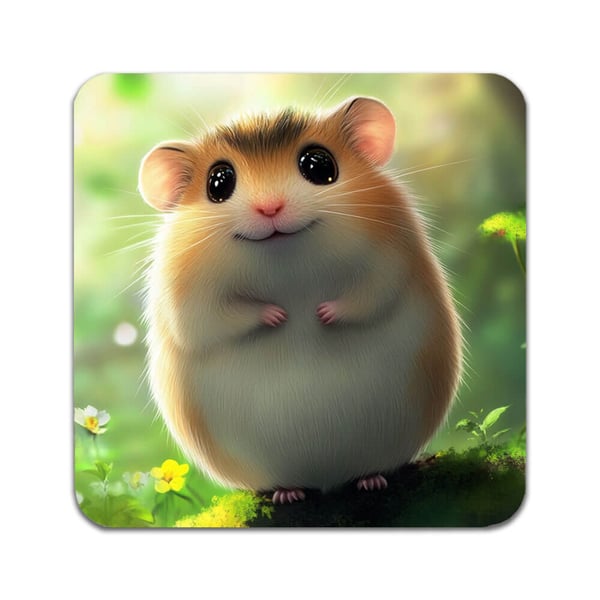 Glassunderlag (2-pakning): Barne Tegneserie Hamster, stilrene underlag med unike og livlige motiver