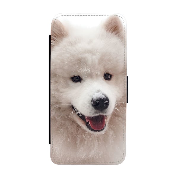 Til Samsung Galaxy S8+: Samoyed Dog, flipdeksel med unikt motiv, mobiletui med stativfunksjon