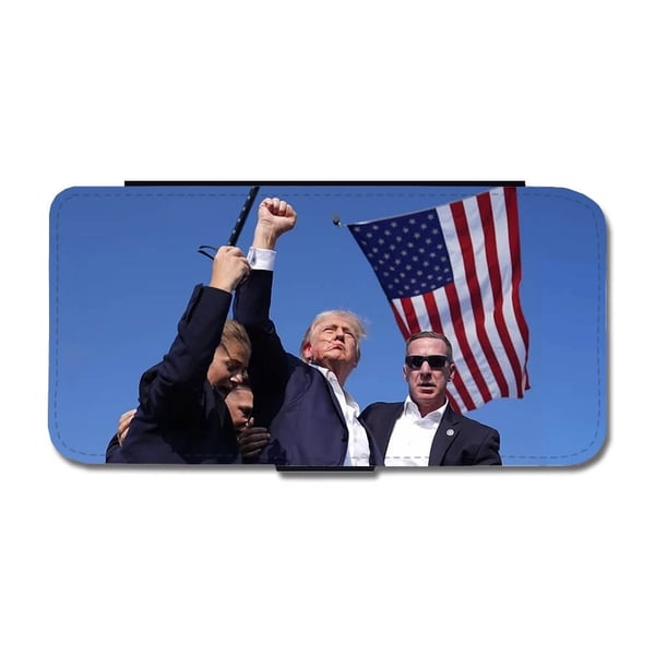 Til Samsung Galaxy S8+: Trump 2024 Pennsylvania Rally, flipdeksel med unikt motiv, mobiletui med stativfunksjon