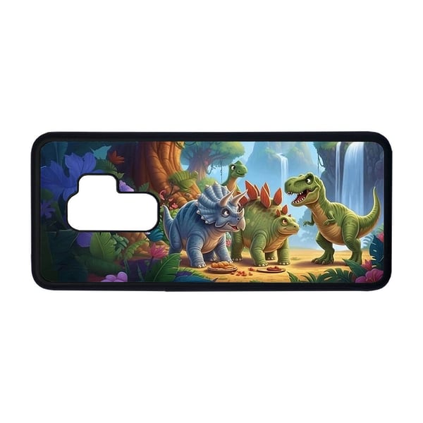 Til Samsung Galaxy S9+: Barne Tegneserie Dinosaurer, mobildeksel med unikt motiv, beskyttende cover