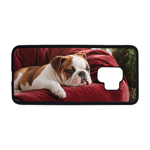 Til Samsung Galaxy S9: Hund Engelsk Bulldog, mobildeksel med unikt motiv, beskyttende cover