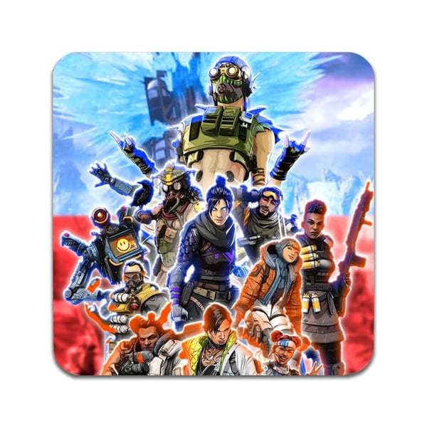 Glassunderlag (2-pakning): Spel Apex Legends, stilrene underlag med unike og livlige motiver
