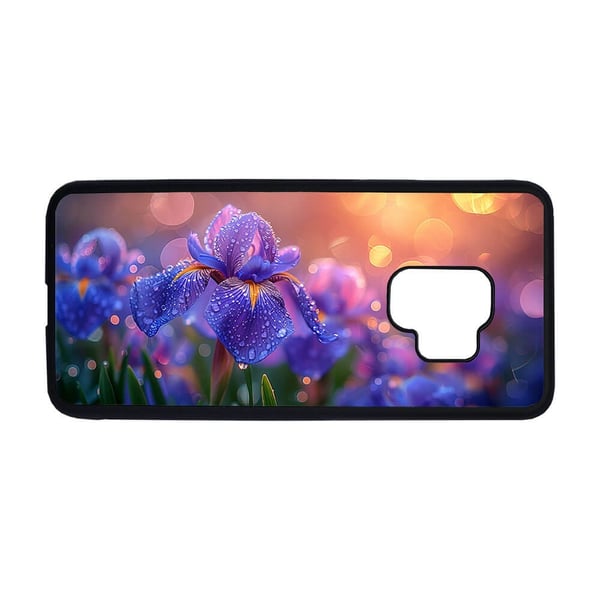 Til Samsung Galaxy S9: Blomster Iris, mobildeksel med unikt motiv, beskyttende cover