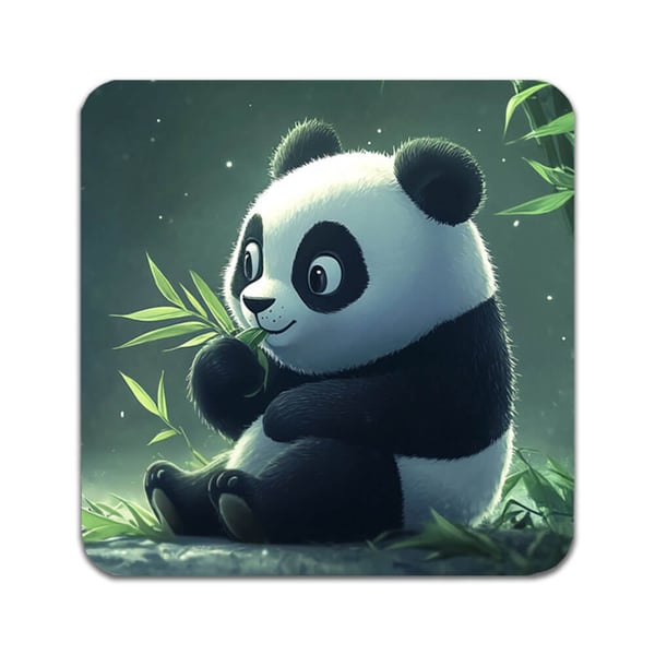 Lasinaluset (2 kpl): Söpö Sarjakuva Panda Lapsille, tyylikkäät aluset uniikeilla ja eloisilla kuvioilla