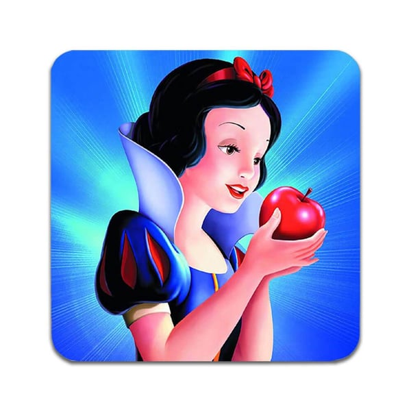 Glassunderlag (2-pakning): Snow White, stilrene underlag med unike og livlige motiver