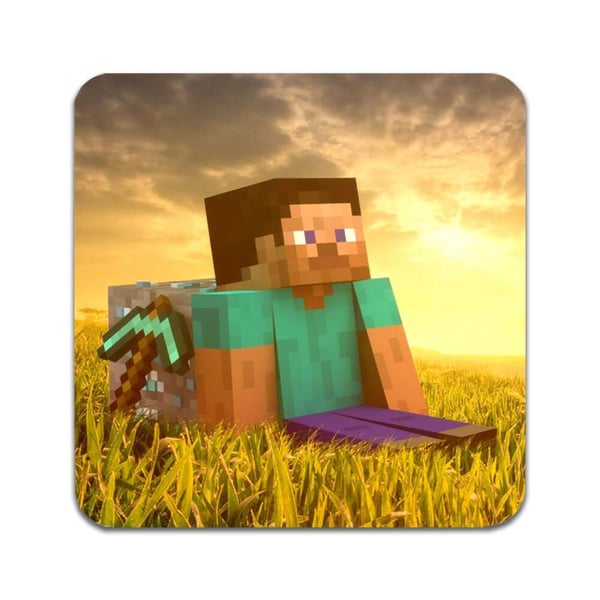 Glassunderlag (2-pakning): Minecraft Steve, stilrene underlag med unike og livlige motiver