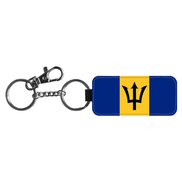 Nyckelring: Barbados Flagga, stilrent hängsmycke med livfull och unikt design