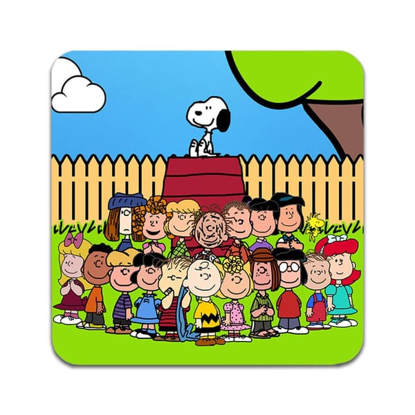 Lasinaluset (2 kpl): Peanuts Snoopy, tyylikkäät aluset uniikeilla ja eloisilla kuvioilla