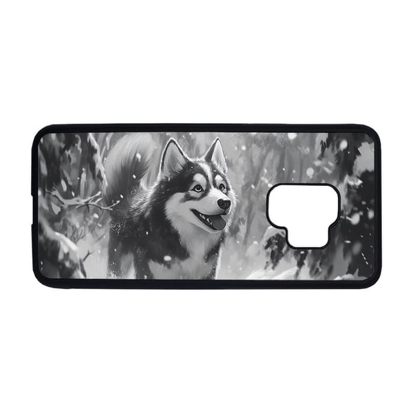 Til Samsung Galaxy S9: Børne Tegneserie Siberian Husky Hund, mobilcover med unikt motiv, beskyttende cover