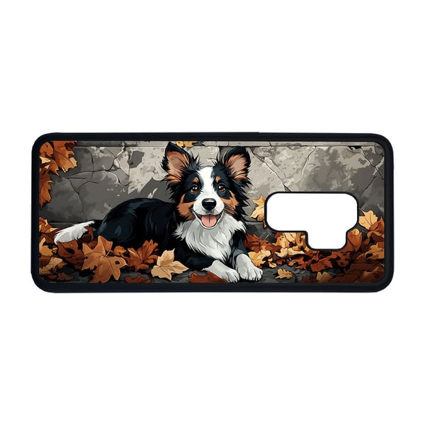 Til Samsung Galaxy S9+: Barn Søt Tegneserie Border Collie Hund, mobildeksel med unikt motiv, beskyttende cover