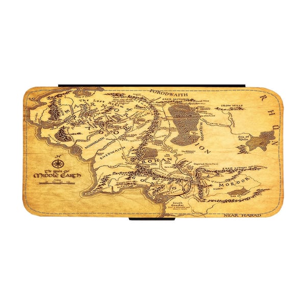Til Samsung Galaxy S9: The Lord of the Rings Middle Earth Map, flipdeksel med unikt motiv, mobiletui med stativfunksjon