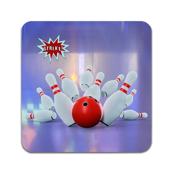 Glassunderlag (2-pakning): Bowling, stilrene underlag med unike og livlige motiver