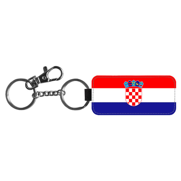 Nøkkelring: Kroatien Flagga, stilrent anheng med levende og unikt design