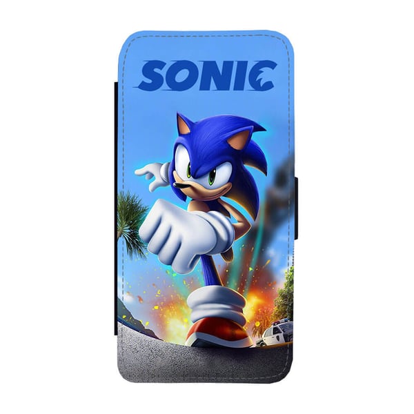 Til Samsung Galaxy S8: Sonic, flipdeksel med unikt motiv, mobiletui med stativfunksjon