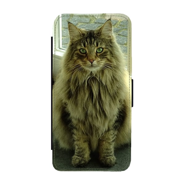 Norwegian Forest Cat, flipdeksel med unikt motiv, mobiletui med stativfunksjon Til Samsung Galaxy S9