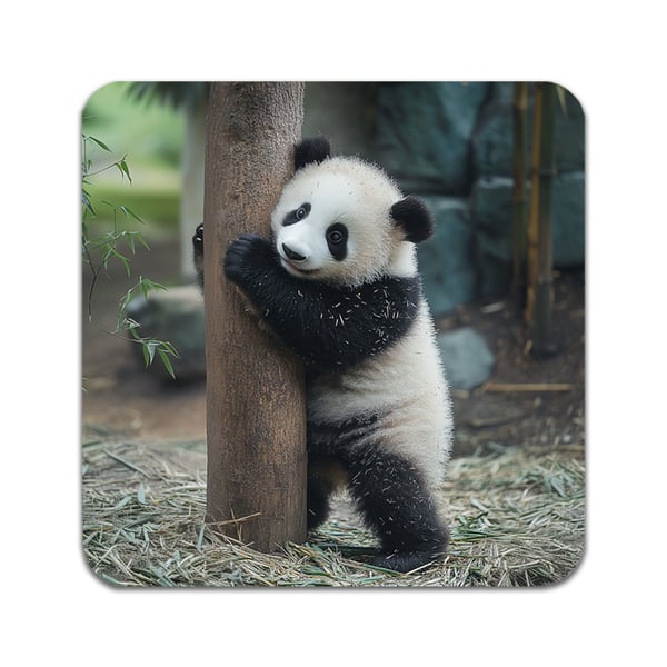 Glassunderlag (4-pakning): Dyre Panda, stilrene underlag med unike og livlige motiver