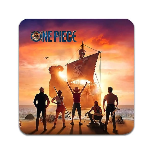 Glassunderlag (2-pakning): One Piece 2023, stilrene underlag med unike og livlige motiver
