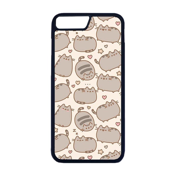 iPhone 7 Plus / 8 Plus -malliin: Pusheen, suojakuori uniikilla kuviolla, kestävä kännykänkuori