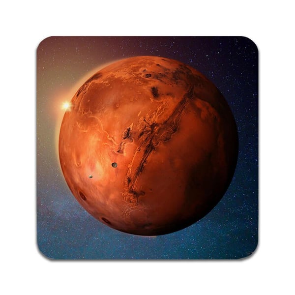 Lasinaluset (2 kpl): Planet Mars, tyylikkäät aluset uniikeilla ja eloisilla kuvioilla