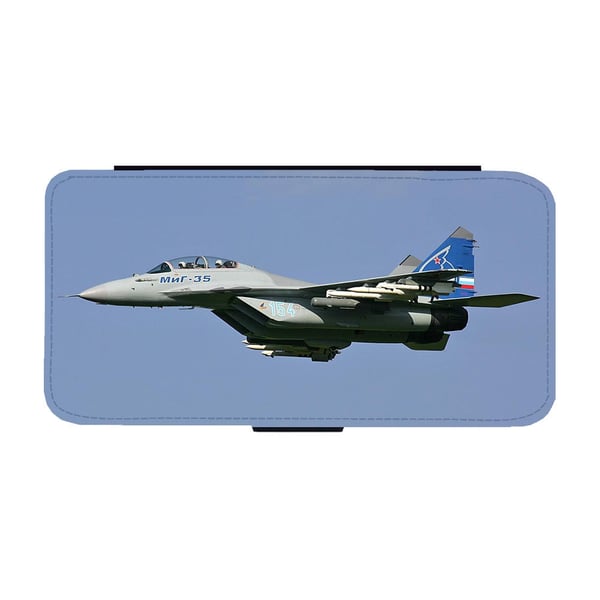 Til Samsung Galaxy S8+: MIG-35 Multirole Jet Fighter, flip-cover med unikt motiv, mobilcover med standerfunktion