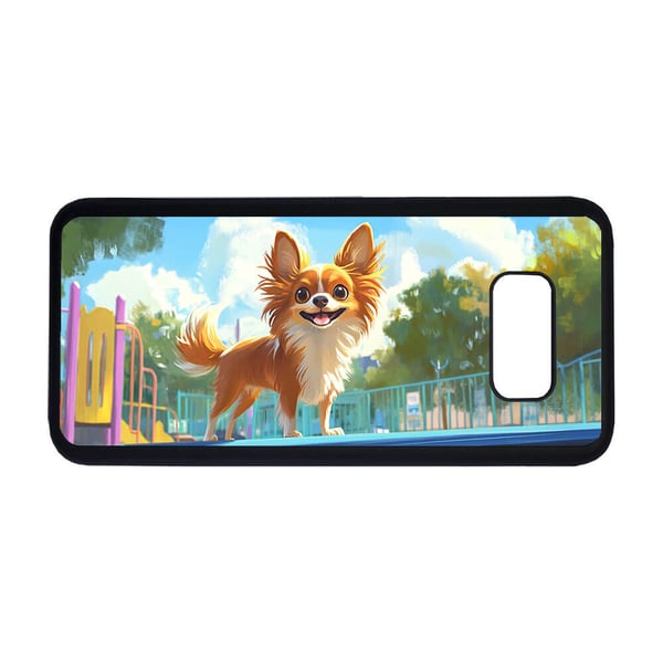 Til Samsung Galaxy S8: Barne Tegneserie Langhåret Chihuahua Hund, mobildeksel med unikt motiv, beskyttende cover