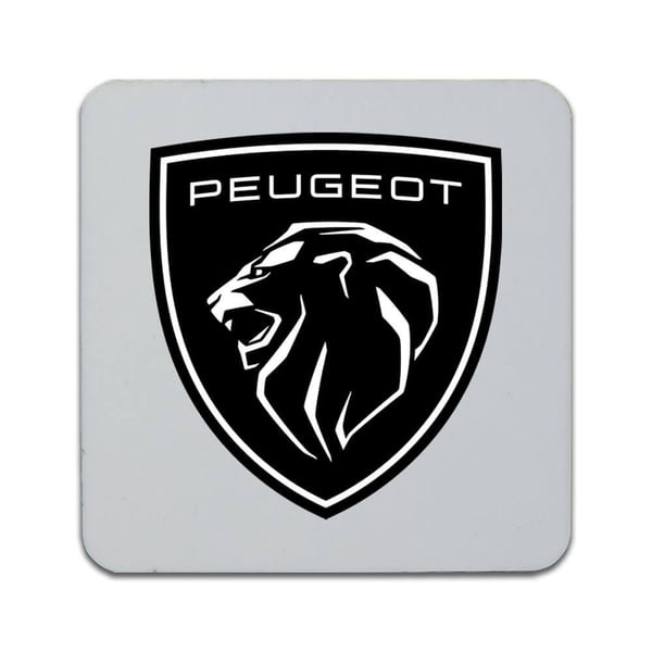 Lasinaluset (2 kpl): Peugeot 2021 Logo, tyylikkäät aluset uniikeilla ja eloisilla kuvioilla