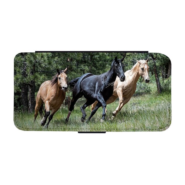 Til Samsung Galaxy S8+: Horses, flipdeksel med unikt motiv, mobiletui med stativfunksjon