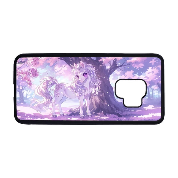 Til Samsung Galaxy S9: Manga Enhjørning, mobilcover med unikt motiv, beskyttende cover