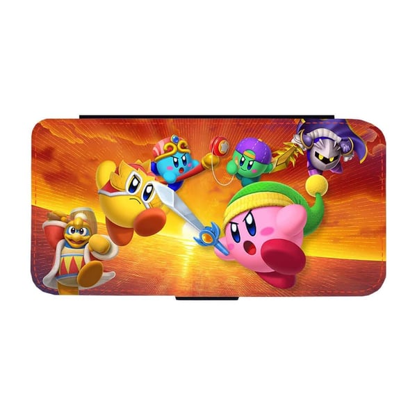 Til Samsung Galaxy S8: Kirby Fighters 2, flipdeksel med unikt motiv, mobiletui med stativfunksjon