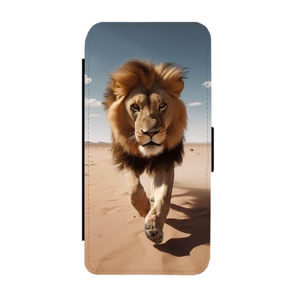 Til Samsung Galaxy S8: Dyr Løve, flip-cover med unikt motiv, mobilcover med standerfunktion