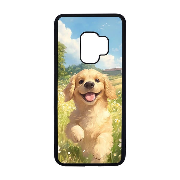 Til Samsung Galaxy S9: Tegneserie Golden Retriever Hund, mobildeksel med unikt motiv, beskyttende cover