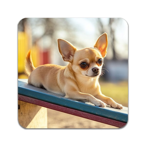 Glassunderlag (4-pakning): Hunde Chihuahua, stilrene underlag med unike og livlige motiver