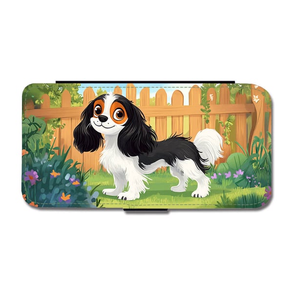 Til Samsung Galaxy S8: Barn Søt Tegneserie Cavalier King Charles Spaniel Hund, flipdeksel med unikt motiv, mobiletui med stativfunksjon