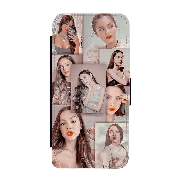 Til Samsung Galaxy S8+: Olivia Rodrigo, flipdeksel med unikt motiv, mobiletui med stativfunksjon