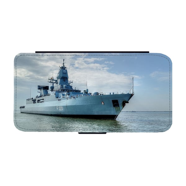 Navy Frigate, flipdeksel med unikt motiv, mobiletui med stativfunksjon Til Samsung Galaxy S9