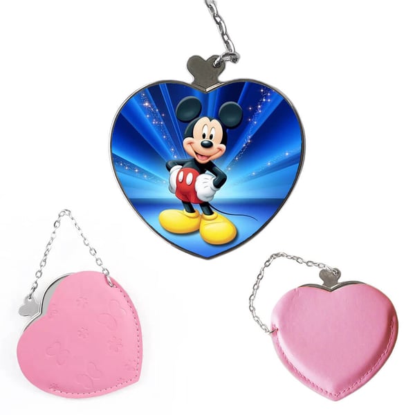 Kompakt kosmetikspejl: Disney Mickey Mus, lommespejl med levende og unikt design