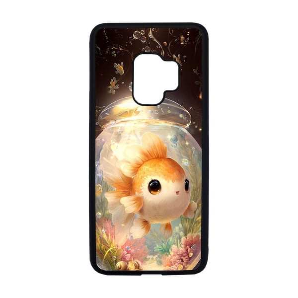 Til Samsung Galaxy S9: Sød Tegneserie Guldfisk, mobilcover med unikt motiv, beskyttende cover