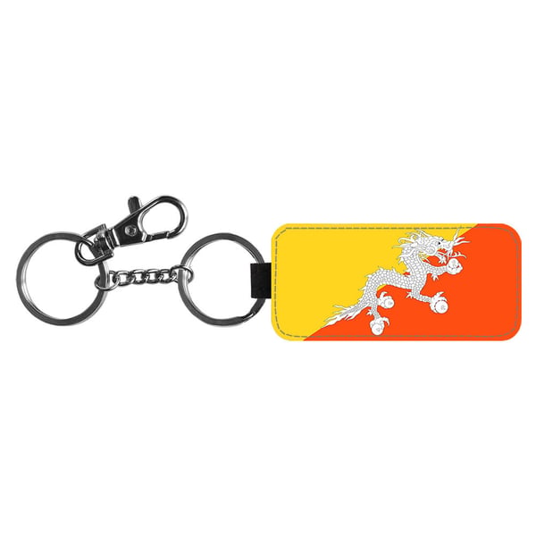 Avaimenperä: Flag of Bhutan -Bhutan Flag, tyylikäs riipus, jossa on eloisa ja uniikki kuvio