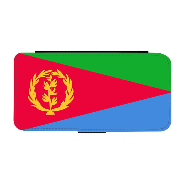 Til Samsung Galaxy S8: Flag of Eritrea, flipdeksel med unikt motiv, mobiletui med stativfunksjon