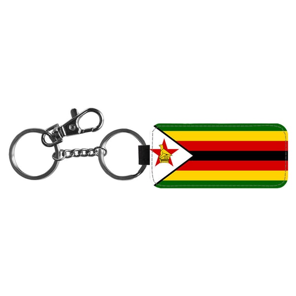 Avaimenperä: Flag of Zimbabwe -Zimbabwe Flag, tyylikäs riipus, jossa on eloisa ja uniikki kuvio