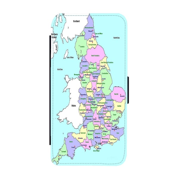 Til Samsung Galaxy S8+: United Kingdom Map, flipdeksel med unikt motiv, mobiletui med stativfunksjon