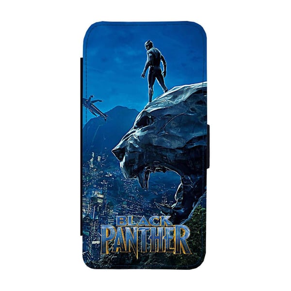 Til Samsung Galaxy S8: Black Panther, flipdeksel med unikt motiv, mobiletui med stativfunksjon