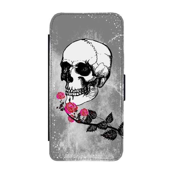 Skull, flipdeksel med unikt motiv, mobiletui med stativfunksjon Til Samsung Galaxy S9
