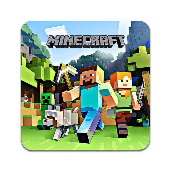 Lasinaluset (2 kpl): Minecraft, tyylikkäät aluset uniikeilla ja eloisilla kuvioilla