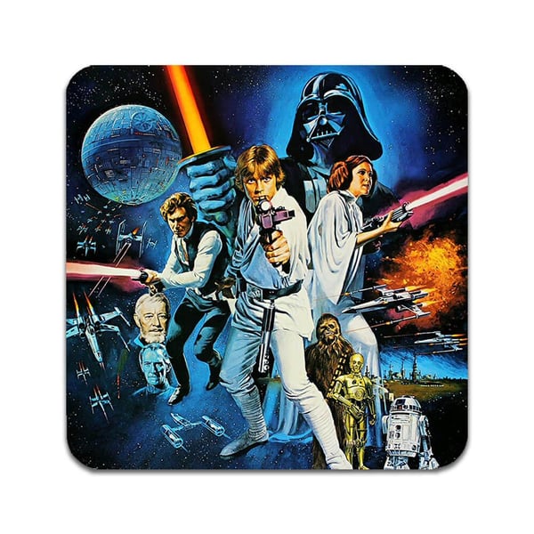 Glassunderlag (4-pakning): Star Wars, stilrene underlag med unike og livlige motiver